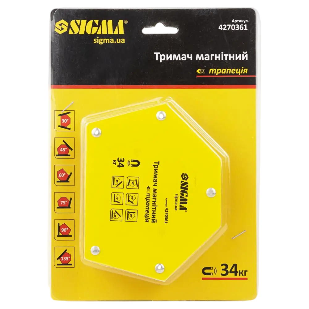 Магніт для зварки трапеція 34кг 105×65×65×45мм (30,45,60,75,90,135°) SIGMA - Зображення 2
