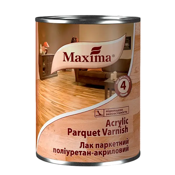 Лак паркетний поліуретан-акриловий "Acrylic parquet varnish" TM "MAXIMA"
