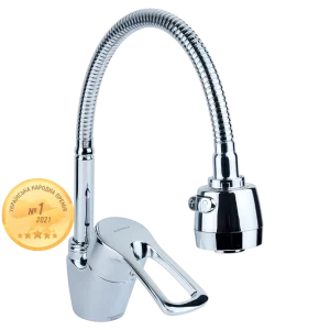 Змішувач ML Ø40 для кухні гусак гофрований на гайці AQUATICA ML-4B644C