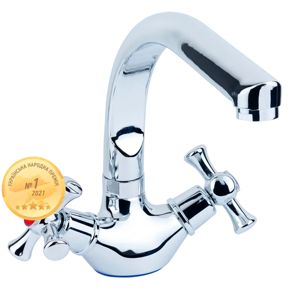 Змішувач PL 1/2" для кухні Г-гусак на гайці AQUATICA PL-4B255C
