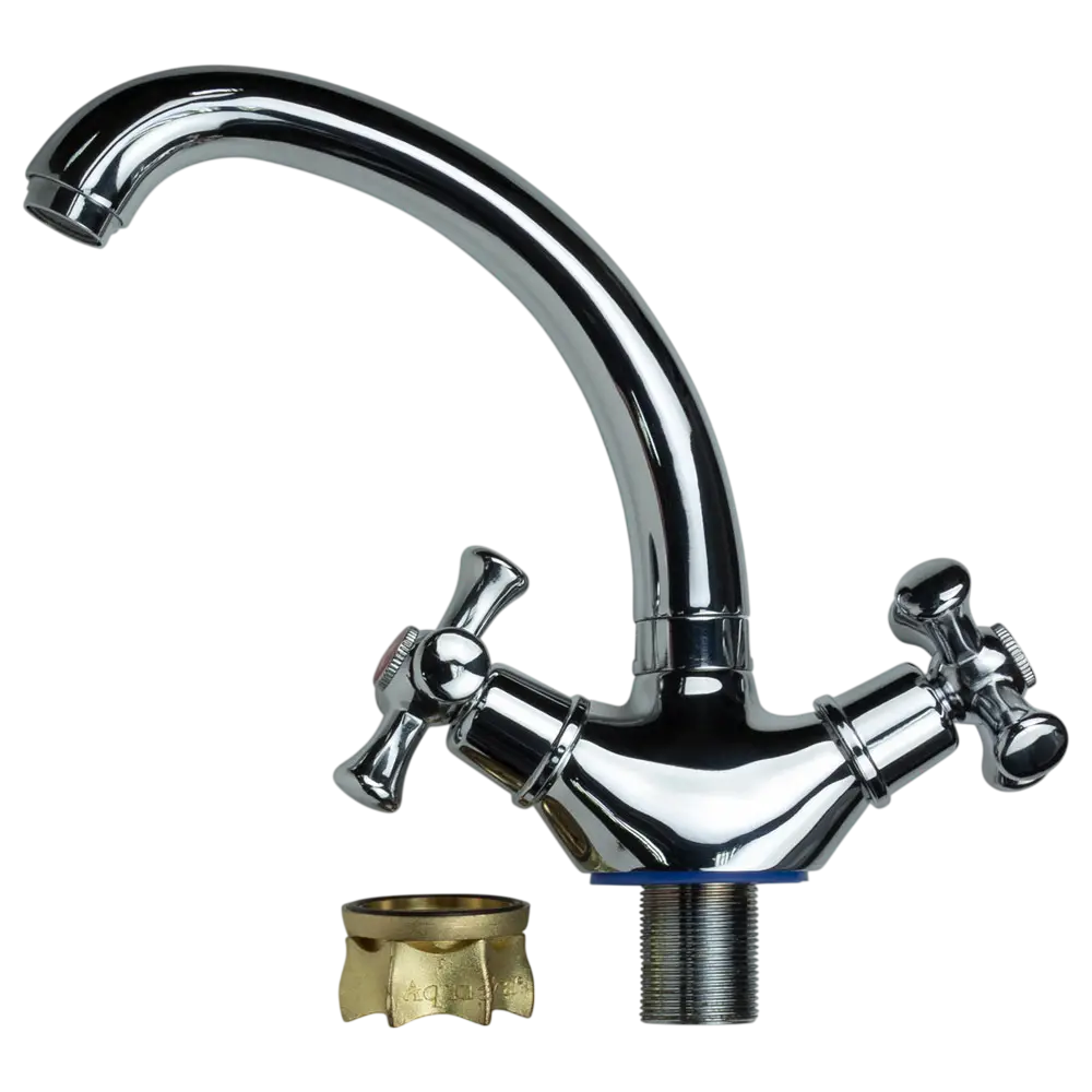 Змішувач PL 1/2 "для кухні гусак короткий вухо на гайці AQUATICA PL-4B355C - Зображення 2