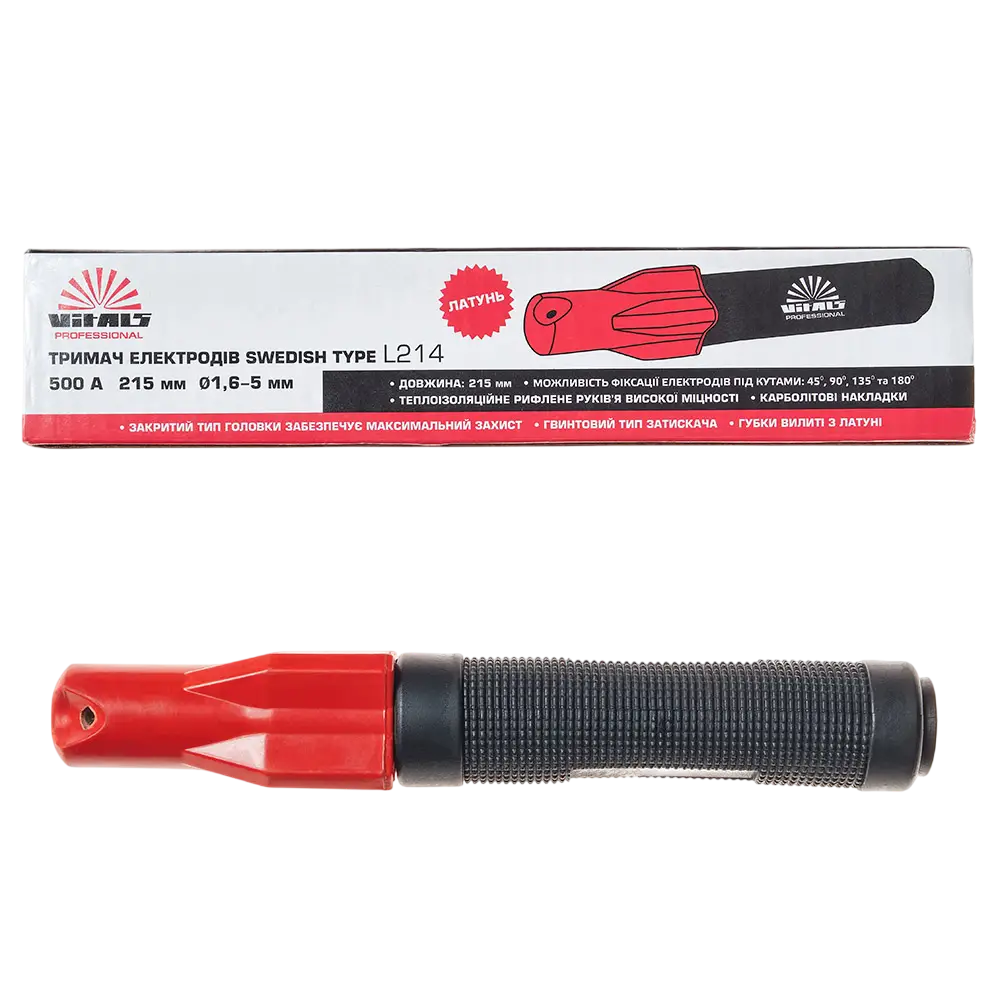 Тримач електродів Vitals Profi Swedish type L214 500A (латунь) - Зображення 4