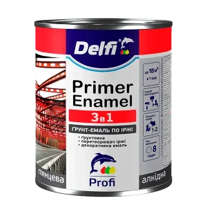 Грунт-емаль по іржі 3в1 TM "DELFI"