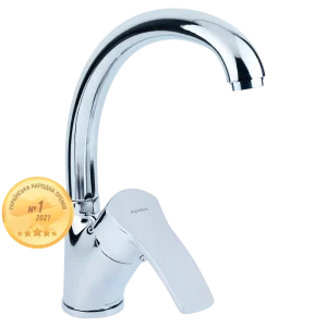 Змішувач ML Ø40 для кухні гусак вухо лат. шток на гайці AQUATICA ML-4B441C