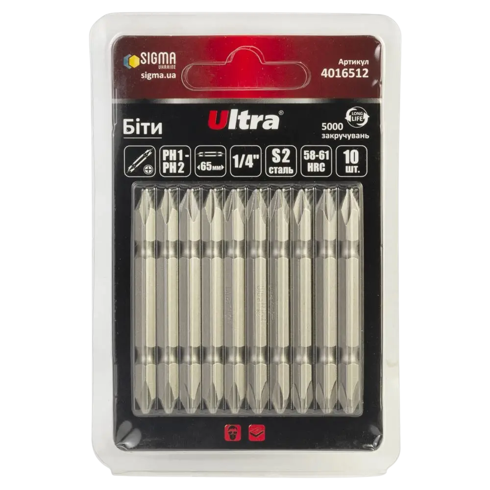 Біти PH1-PH2×65мм ¼" S2 ULTRA - Зображення 3