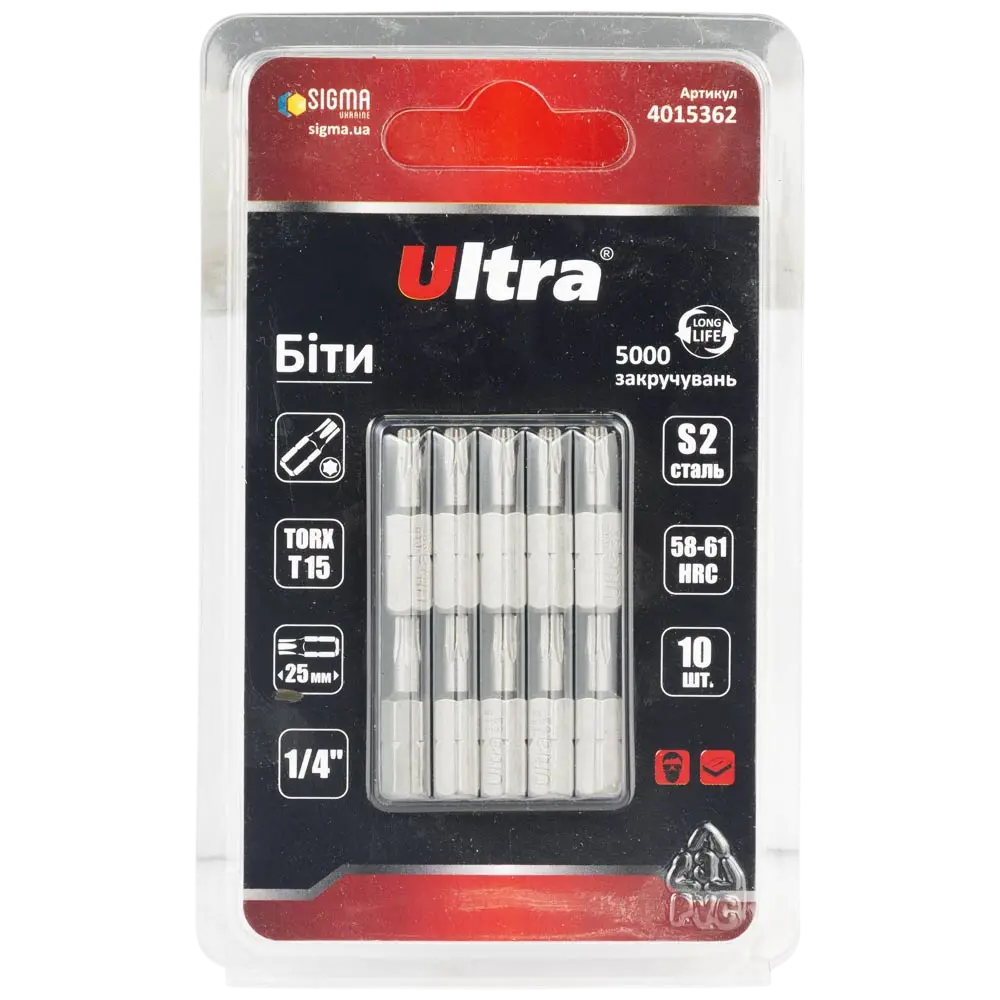 Біти TORX 15×25мм ¼" ULTRA - Зображення 2