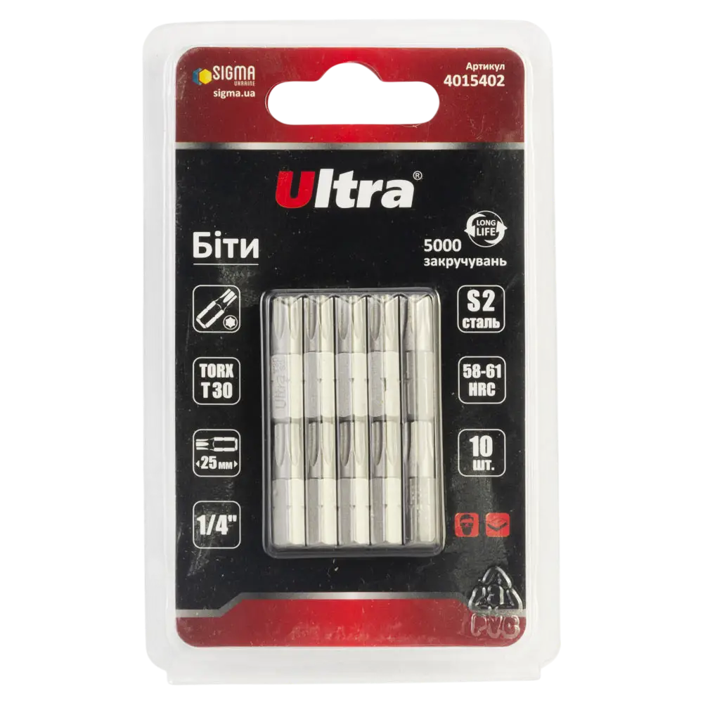 Біти TORX 30×25мм ¼" ULTRA - Зображення 3