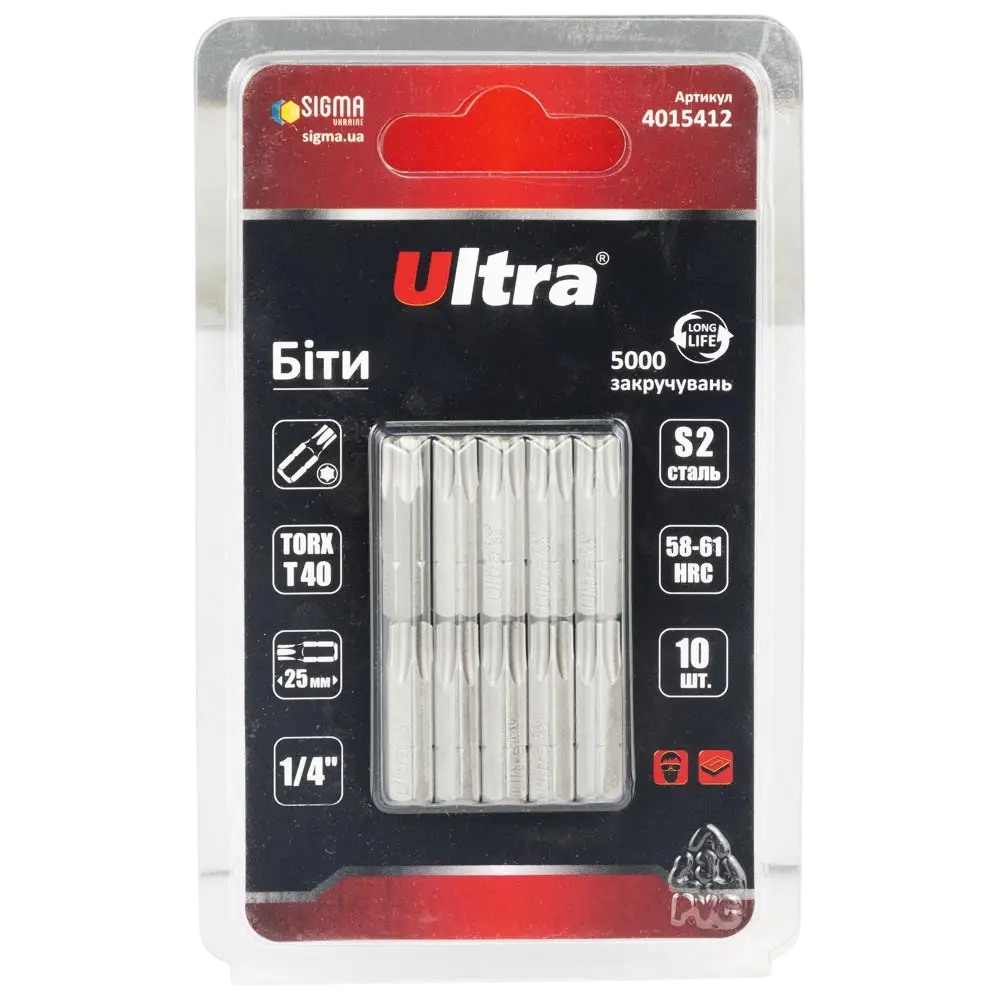 Біти TORX 40×25мм ¼" ULTRA - Зображення 3