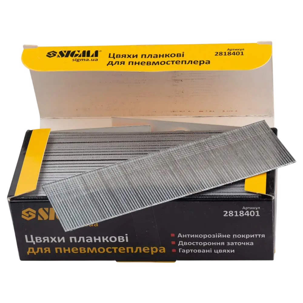 Цвяхи планкові 40×1.25×1мм для пневмостеплера 5000шт SIGMA - Зображення 2