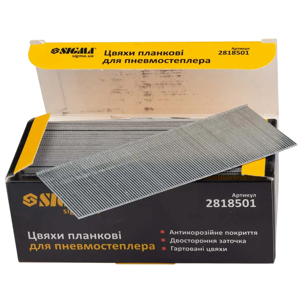 Цвяхи планкові 50×1.25×1мм для пневмостеплера 5000шт SIGMA - Зображення 2