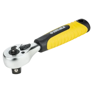Ключ-тріскачка двостороння укорочена 1/4"-1/2" 145мм 72T CrV SIGMA