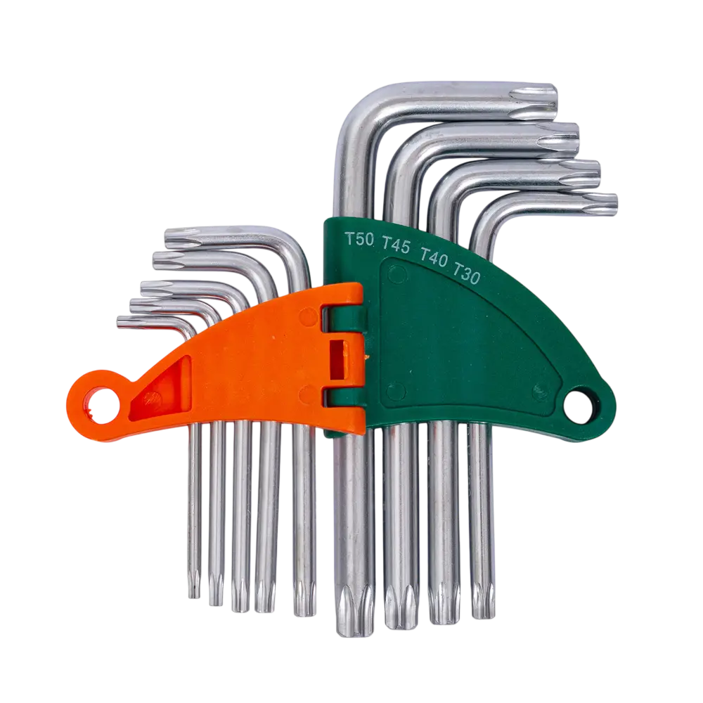 Ключі TORX 9шт T10-T50мм CrV (короткі з отвором) GRAD - Зображення 2
