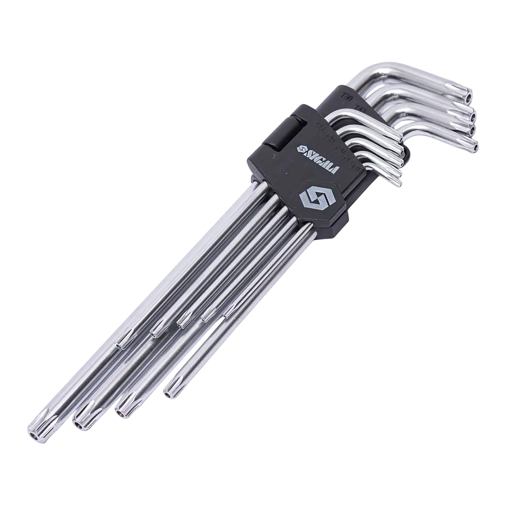 Ключі TORX 9шт T10-T50мм CrV (довгі з отвором) SIGMA